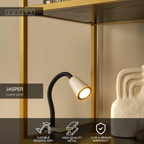 Lucide JASPER - Clamp lamp - 1xGU10 - Cream | Essential - USP
